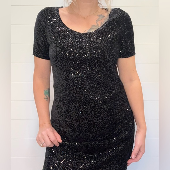 H&M Sparkling Black Short Sleeve dress - Picture 1 of 4